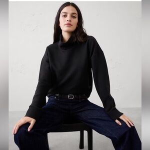 Banana Republic Factory Ottoman Turtleneck Sweatshirt, Size M, Black